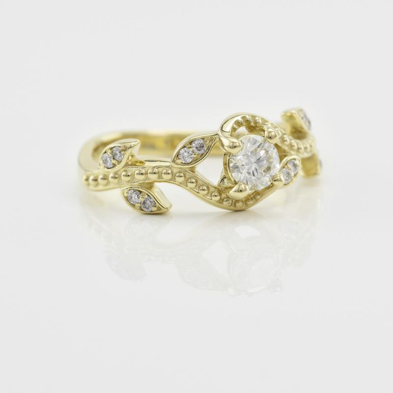 Zlatý diamantový prsten 75525