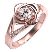 Zásnubní prsten ve tvaru růže s lab-grown diamanty Xalor
