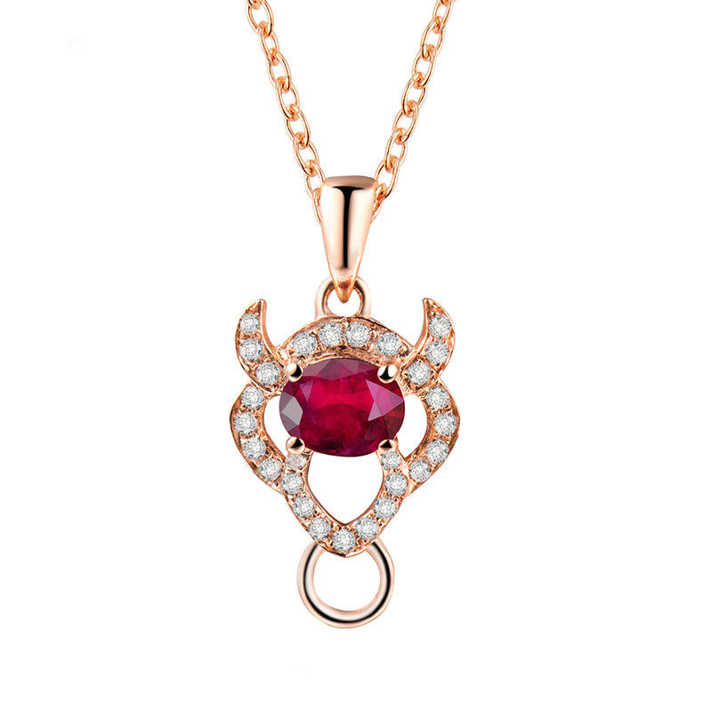Rubínový náhrdelník s diamanty ve tvaru Býka Tauro