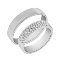 Snubní prsteny z platiny s diamanty Muttial