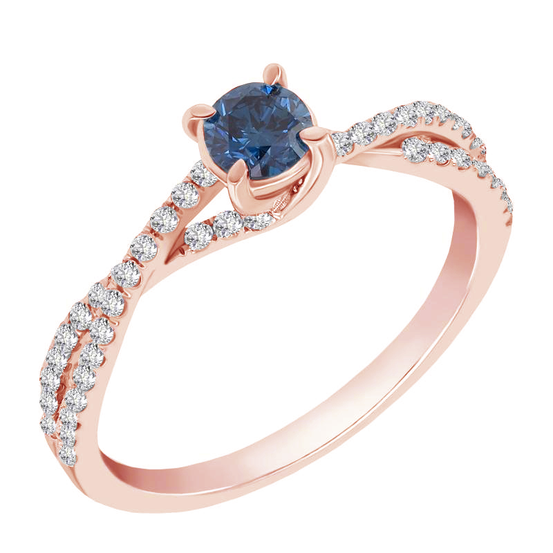 Diamantový prsten z růžového zlata 78595