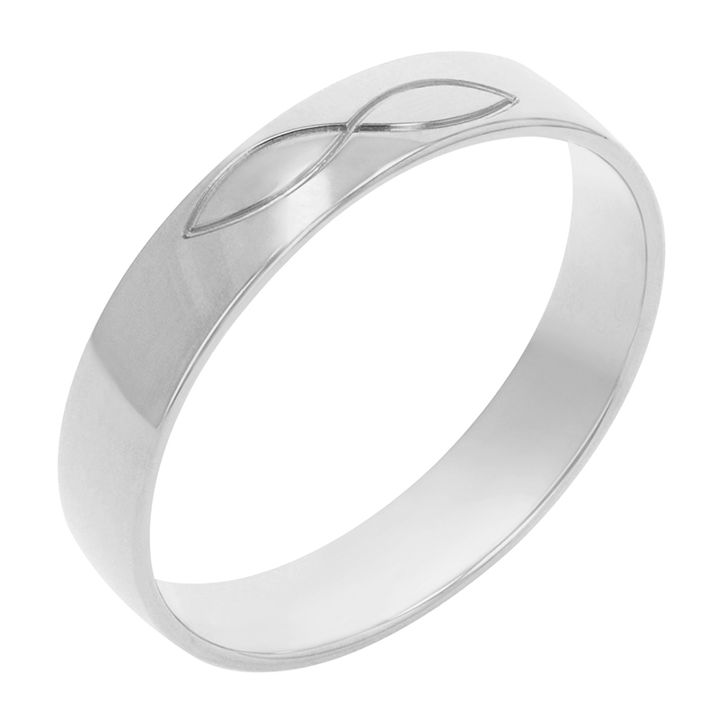 Pánský snubní prsten z bílého zlata 78615
