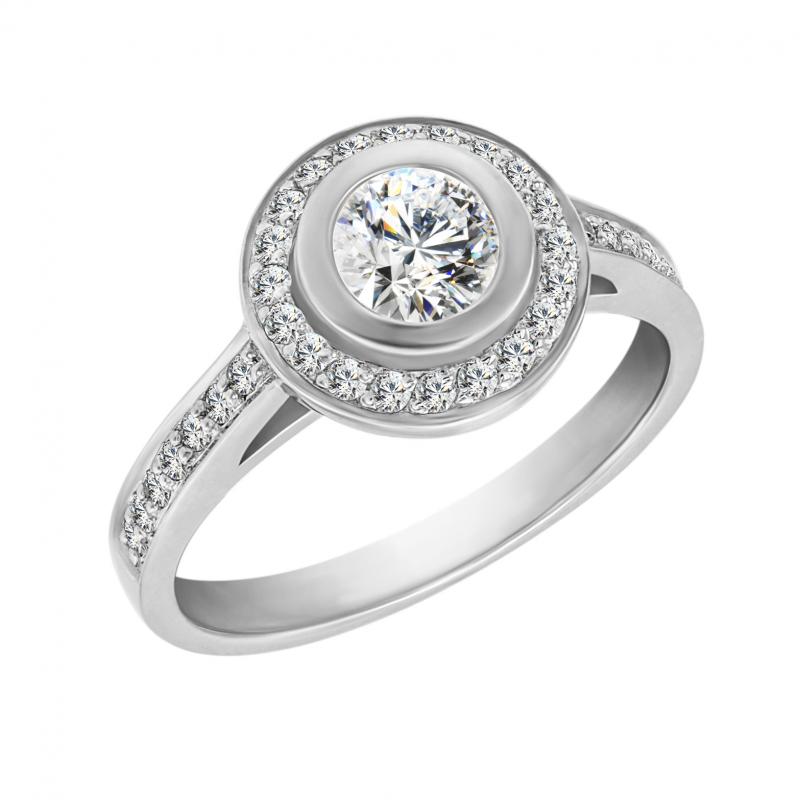 Platinový zásnubní prsten s diamanty Daryach