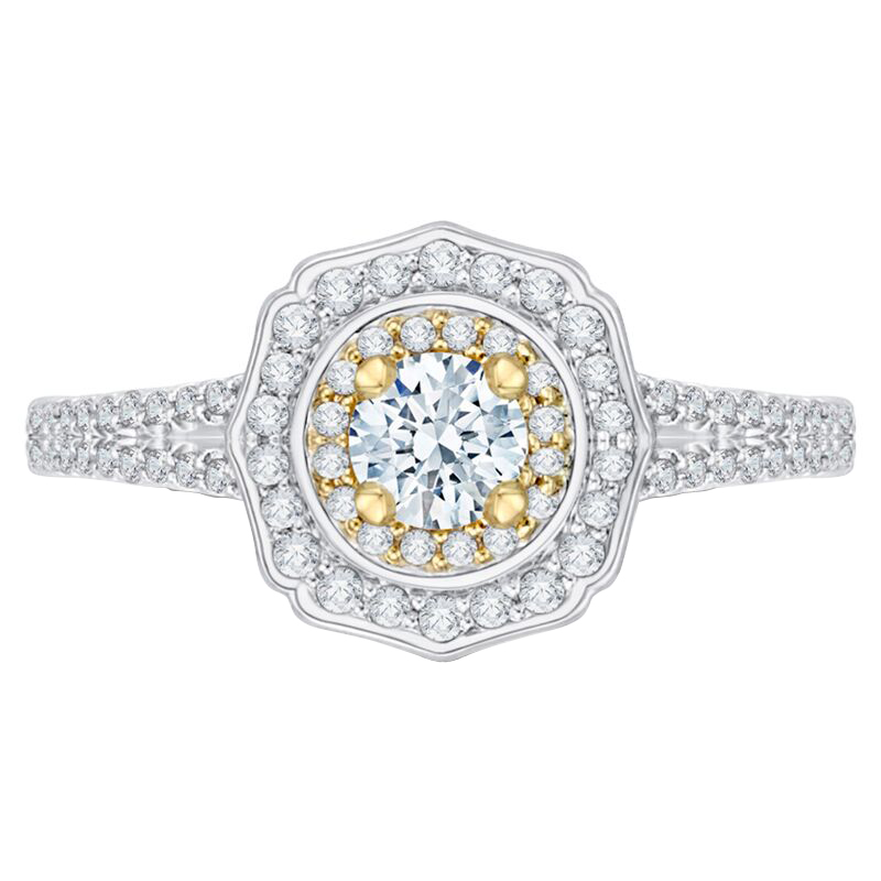 Zlatý zásnubní prsten s diamanty 79385