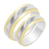 Zlaté snubní prsteny s drážkami Milen