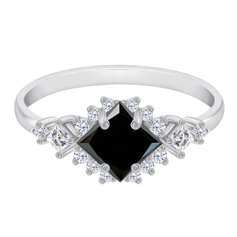 Zásnubní prsten s černým diamantem 82155