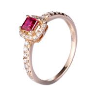 Zásnubní prsten s rubínem a diamanty Beki