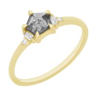 Salt and pepper diamant v dokonalém zlatém prstenu Stefan