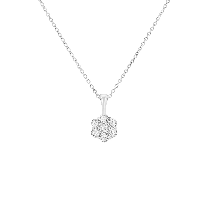 Diamantový přívěsek ve tvaru květiny z bílého zlata