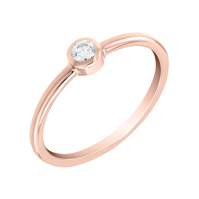 Minimalistický prsten z růžového zlata 83205