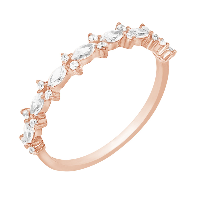 Romantický eternity prsten s diamanty ze zlata