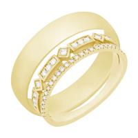 Dámský diamantový snubní prsten a pánský plochý prsten Hira