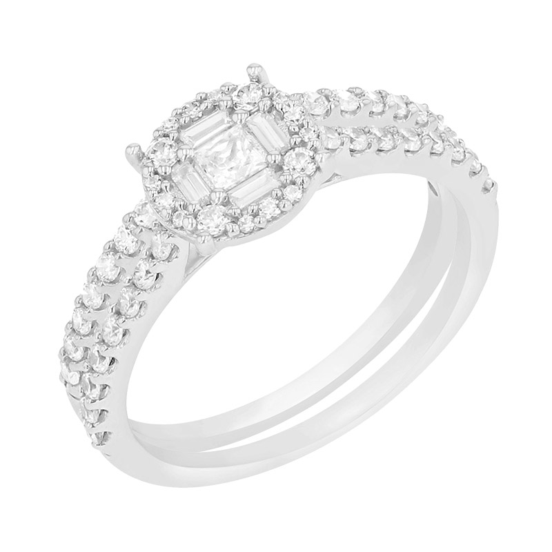 Luxusní set prstenů s třpytivými diamanty ze zlata
