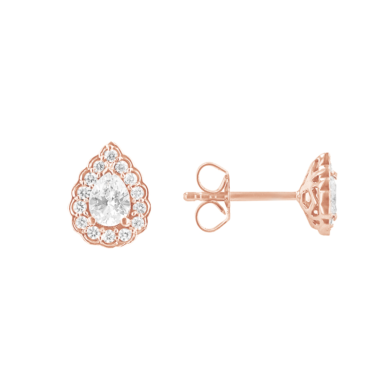 Jemné diamantové náušnice z růžového zlata 85235