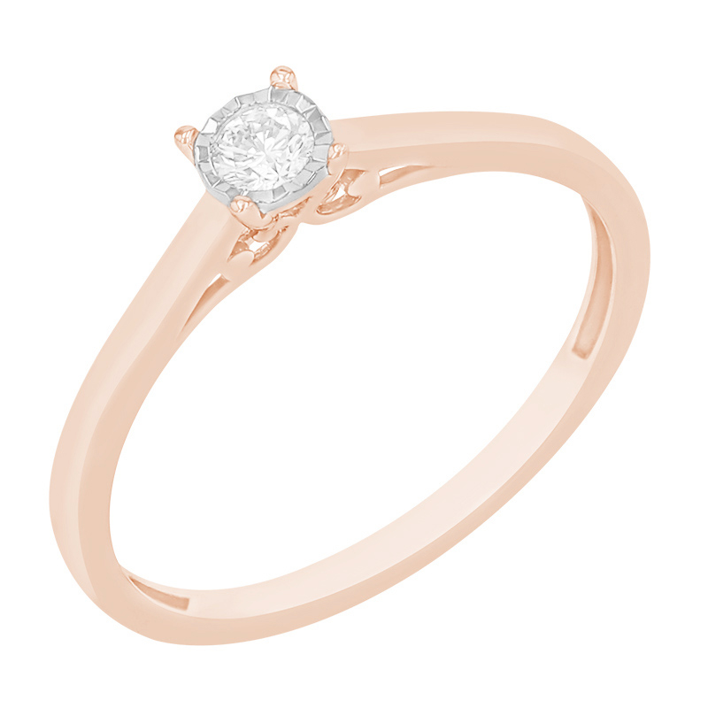 Elegantní diamantový prsten z růžového zlata 88595