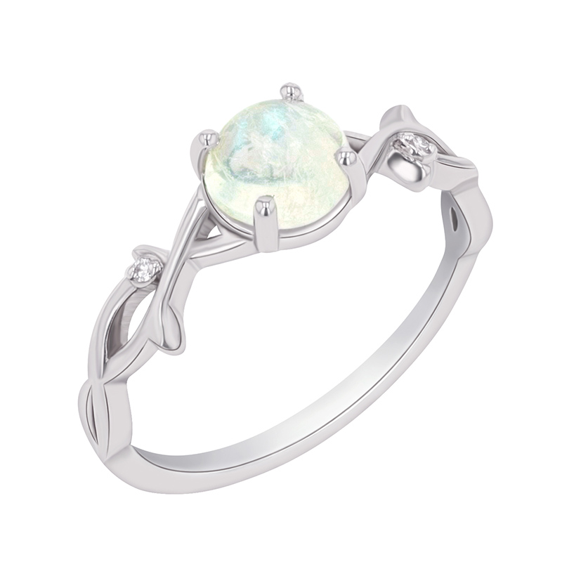 Romantický prsten s opálem a diamanty
