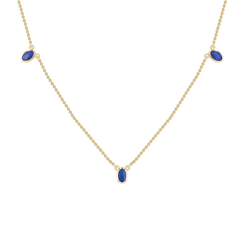 Zlatý náhrdelník s modrými opály 90185
