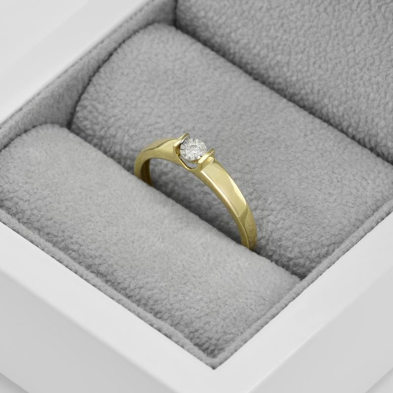 Prsten s diamantem ze zlata 91515