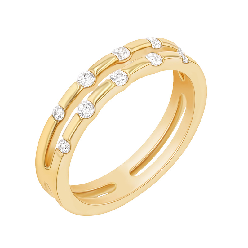Elegantní diamantový prsten ze žlutého zlata