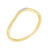Minimalistický zlatý prsten se třemi diamanty Dottie