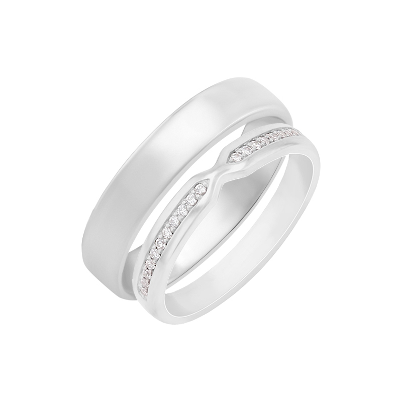 Dámský eternity prsten a komfortní pánský snubní prsten Asne 97775