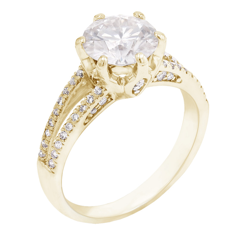 Zásnubní prsten s moissanitem a diamanty Brianna 97895