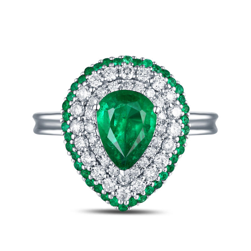 Smaragdový luxusní prsten 9805