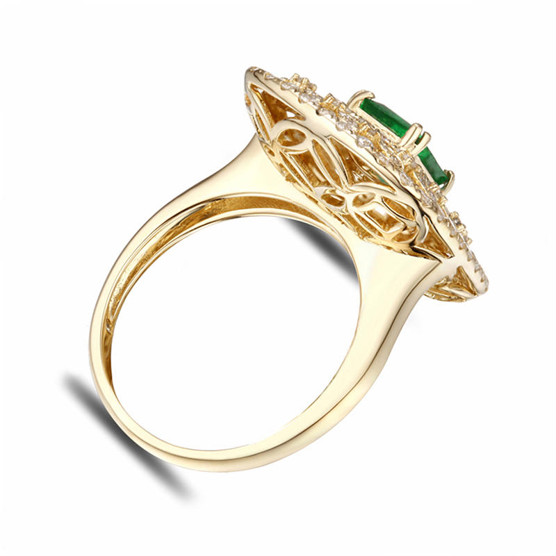 Zlatý smaragdový prsten 9875