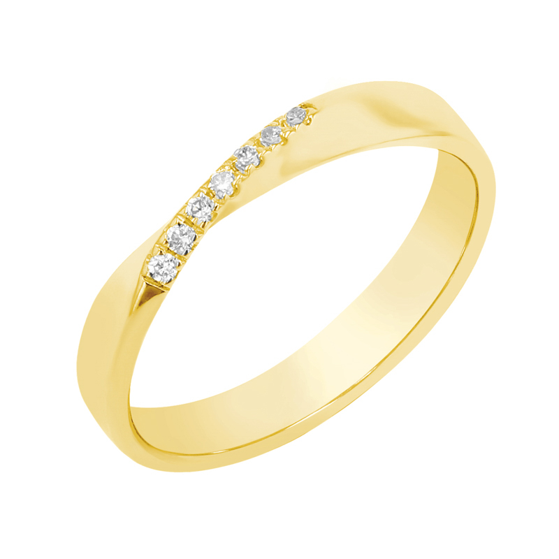 Zlatý propletený prsten s diamanty Lasha 98795