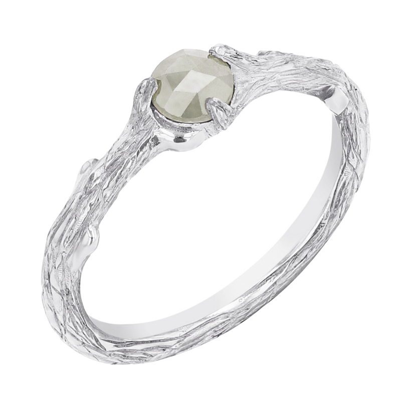 Větvičkový prsten se salt and pepper diamantem Lilia 99005