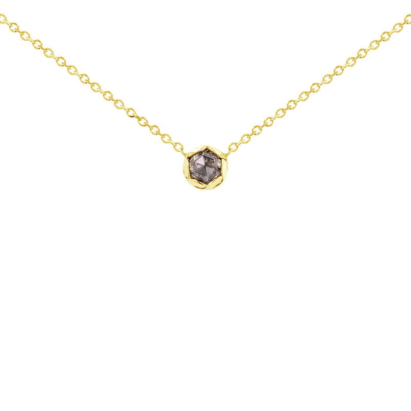 Minimalistický náhrdelník se salt and pepper diamantem Ameera