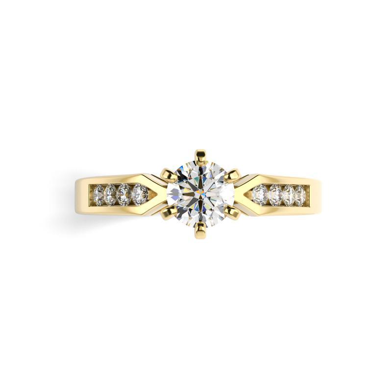 Zásnubní prsten s moissanitem a diamanty Mita 100226