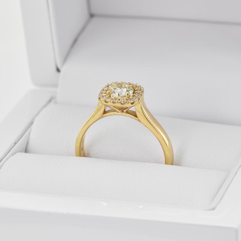 Zásnubní prsten v halo stylu s moissanitem a diamanty Reley 100546
