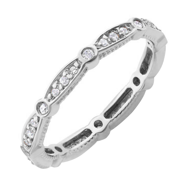 Něžný eternity prsten s lab-grown diamanty Jadoire