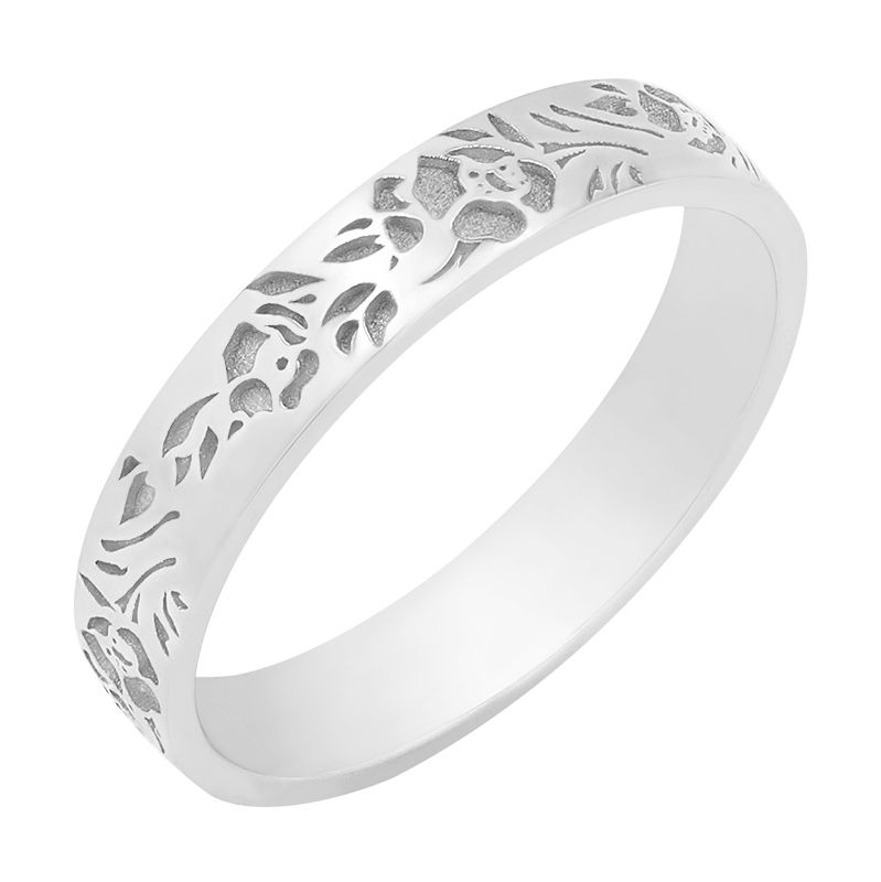 Romantické snubní prsteny s gravírem kytek Rabia 101656