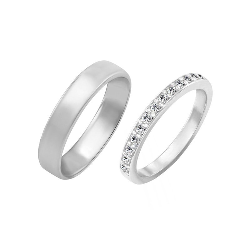 Eternity prsten s lab-grown diamanty a pánský komfortní prsten Amire