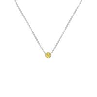 Stříbrný minimalistický náhrdelník se žlutým diamantem Glosie