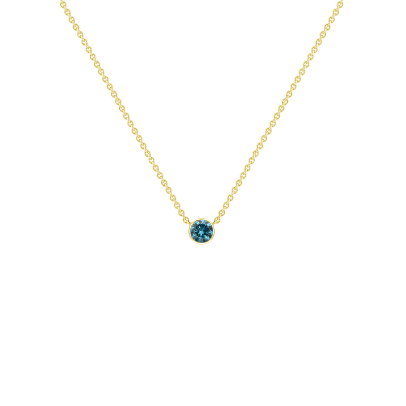 Stříbrný minimalistický náhrdelník s modrým diamantem Glosie 103686