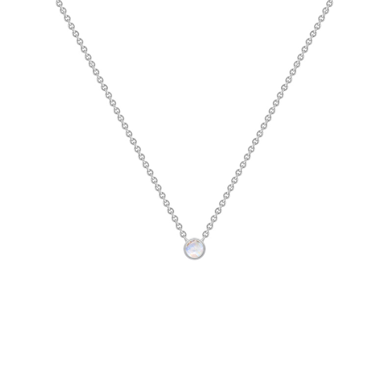 Stříbrný minimalistický náhrdelník s měsíčním kamenem Joyce