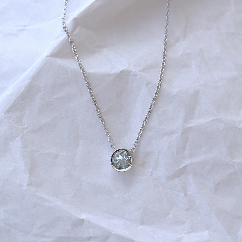 Stříbrný náhrdelník s akvamarínem Jonie 103826