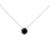 Stříbrný náhrdelník s černým diamantem Jonie