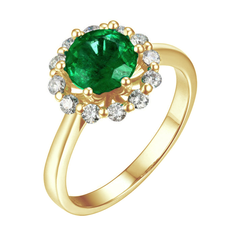 Smaragd v diamantovém prstenu Maceo 104396