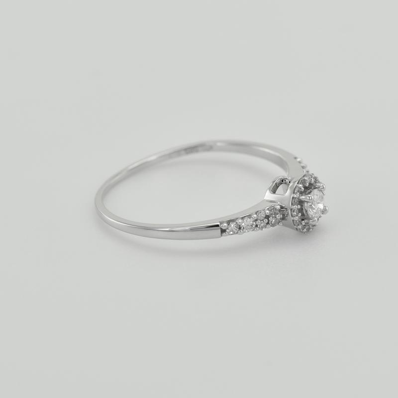 Stříbrný halo prsten s lab-grown diamanty Lyons 104506