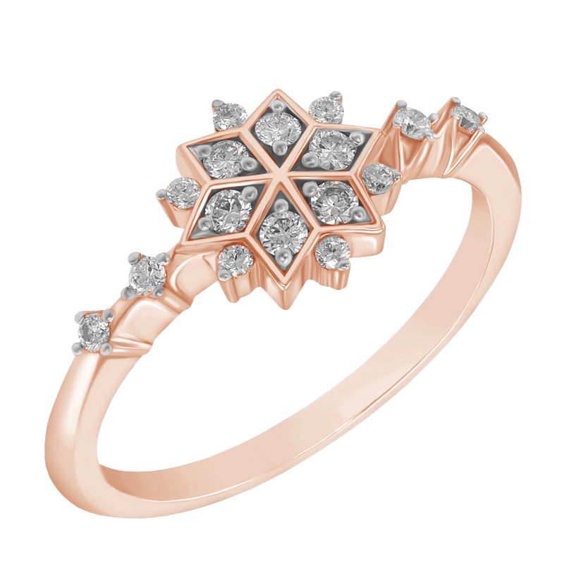 Stříbrný prsten s lab-grown diamantovou hvězdou Nighty 104716