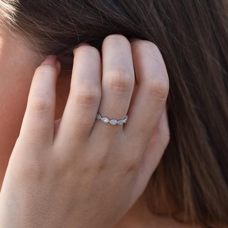 Stříbrný eternity prsten s lab-grown diamanty Brett 104736