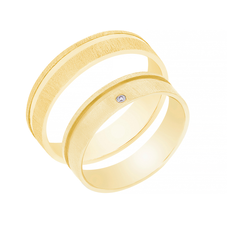 Zlaté snubní prsteny s diamantem Miah 105546