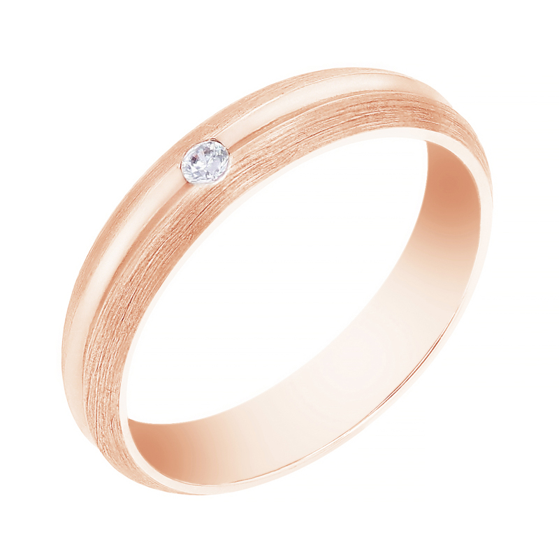Zlaté snubní prsteny s diamantem Dellai 105556