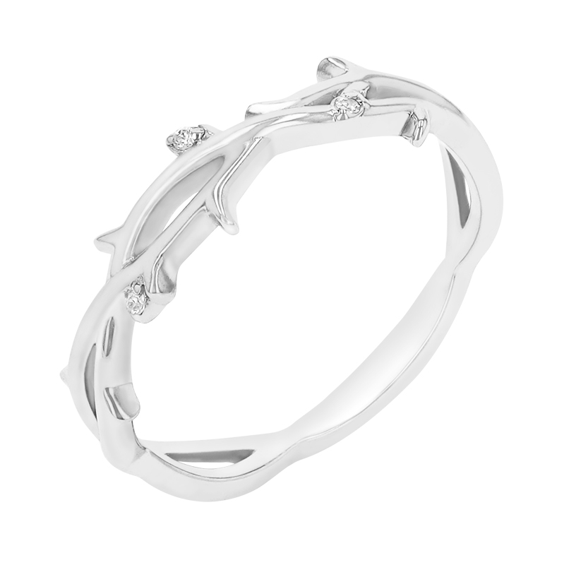 Něžný prsten ve tvaru větviček s lab-grown diamanty Hamana