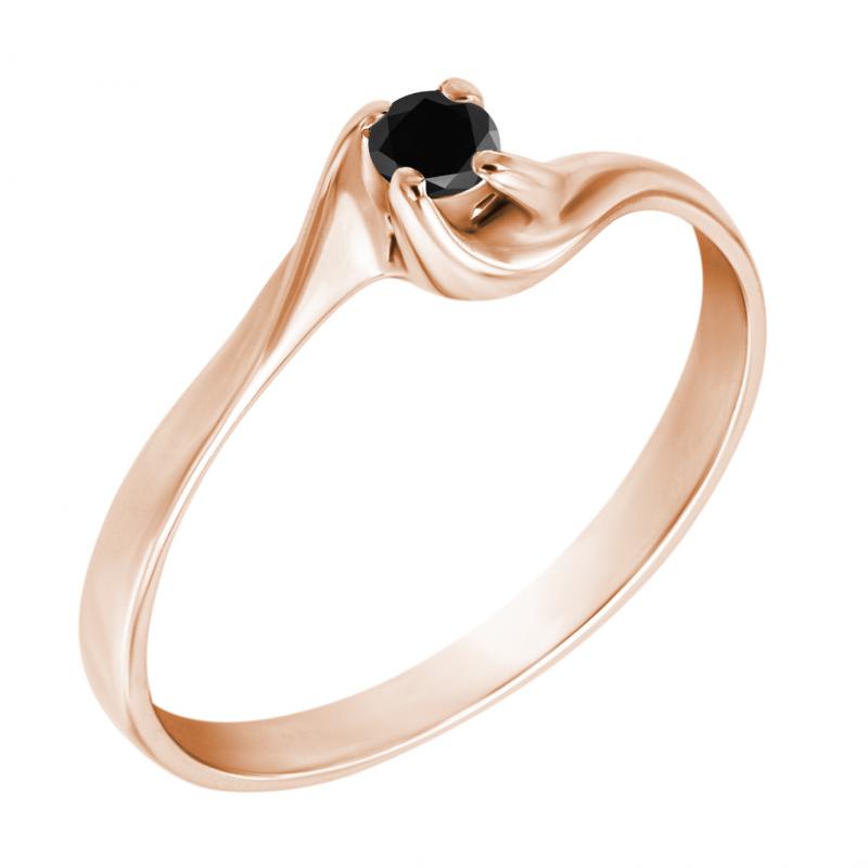 Prsten s černým diamantem Byraze 10606