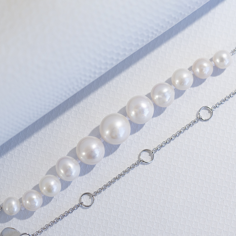 Elegantní stříbrný náhrdelník s perlami Liber 109326